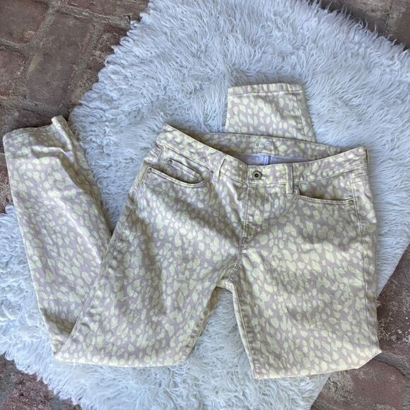 Loft Modern Straight Animal Print Classic Five Pocket Straight Leg Jeans Size 6 - Picture 5 of 13